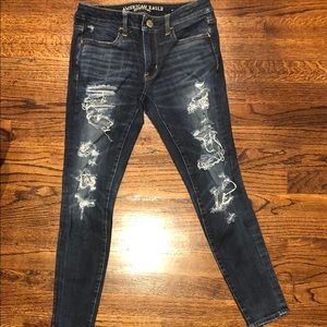 American Eagle super stretch ripped jeans